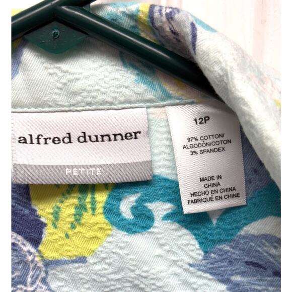 Alfred Dunner Pastel Jean Jacket, Light Sequins, Floral Print, Women's Size 12P - Picture 2 of 8